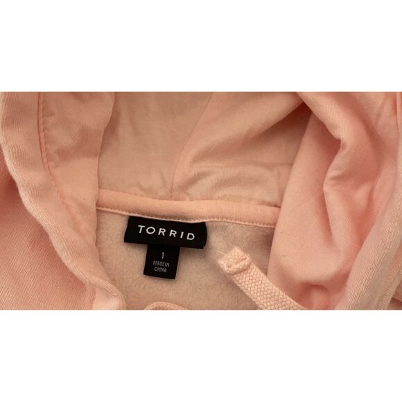 Torrid PLUS Size 1X Pink Leopard Trim Pullover Long Sleeve Sweatshirt Hoodie - Picture 7 of 8